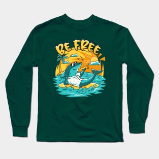 Shark Relaxing Be Free Long Sleeve T-Shirt